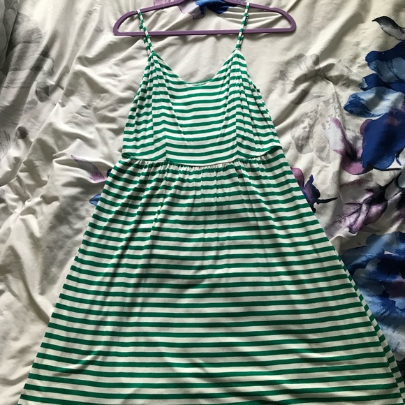 Old Navy Dresses & Skirts - Old Navy white and green striped skater dress